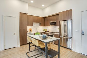 Large kitchen islands in select homes